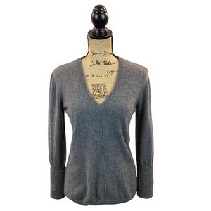 Jarbo Cashmere V-Neck Sweater Pullover Gray